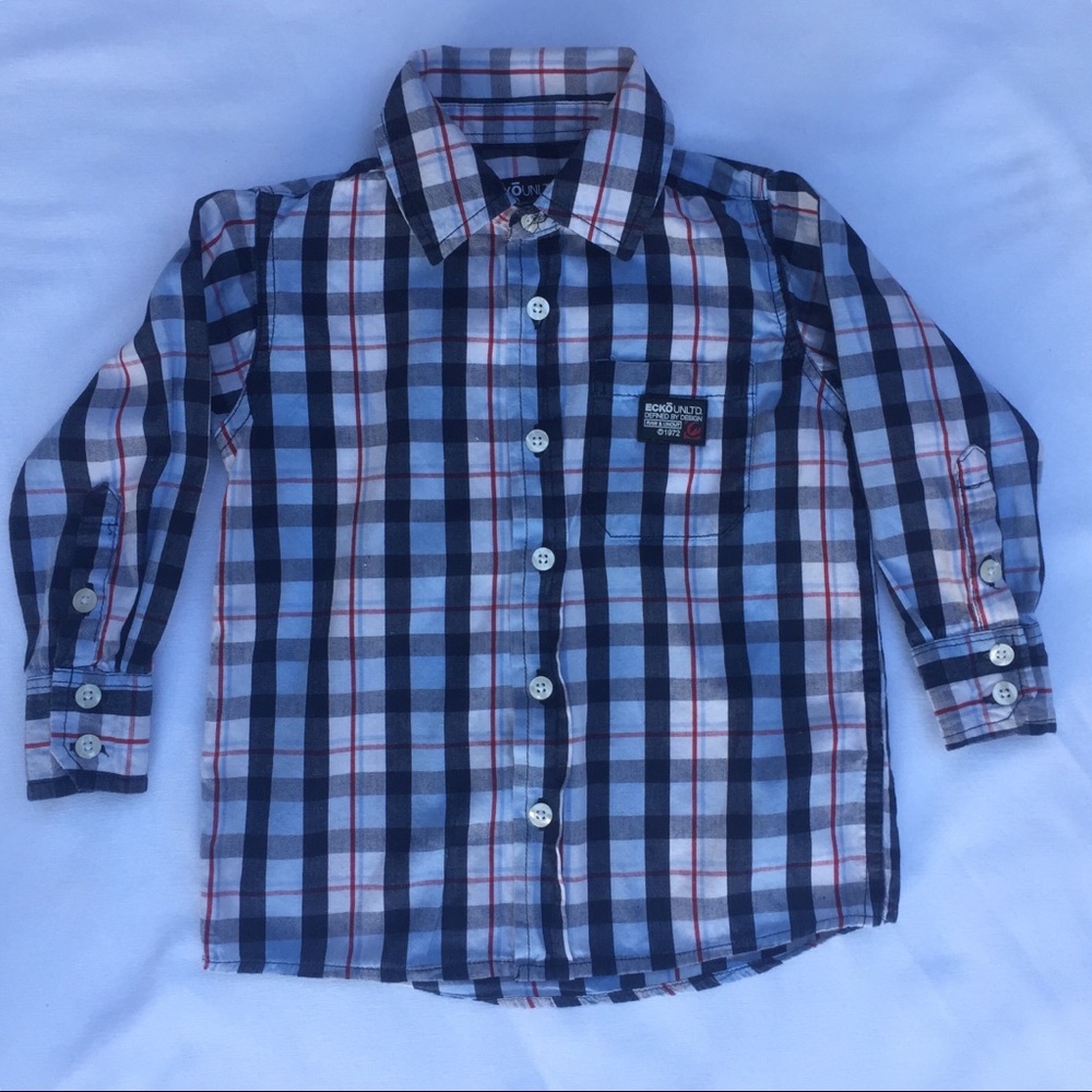 Ecko Unlimited 3T striped button down shirt